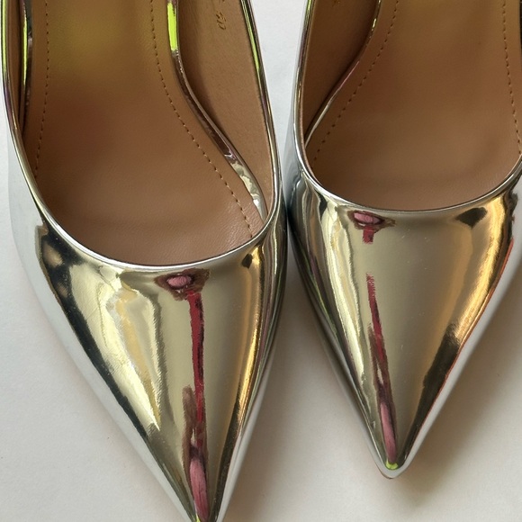 Big Tree Silver Pointed Toe High Heels - Picture 3 of 7